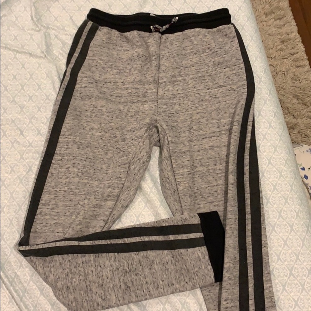 Grey with black sweatpants